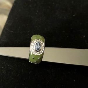 SALE WAS $ $49 NOW $33 isDIAMOND &, AQUAMARINE ENAMELING WITH 14K GOLD ACCENTS